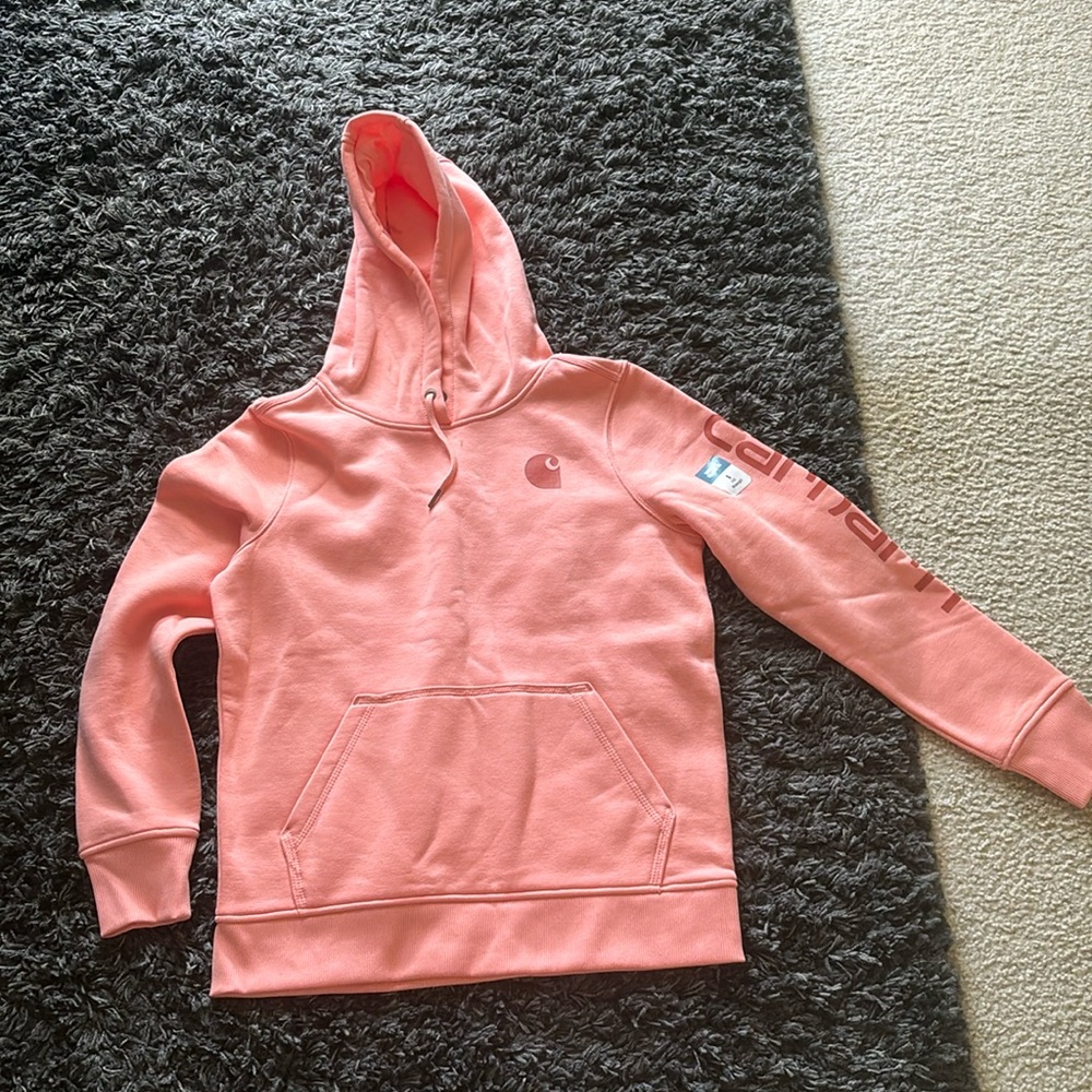 Light pink carhartt small women’s hoodie